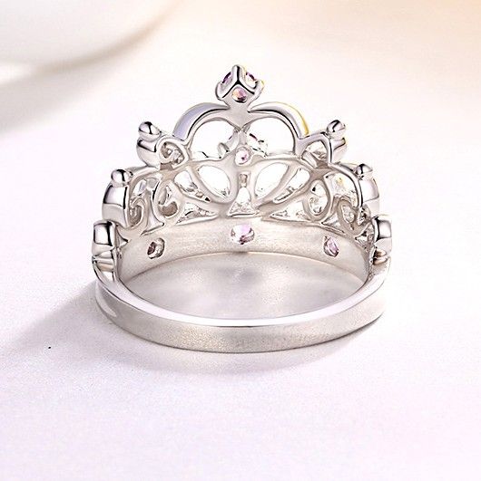 Hot Sale Retro Crown 925 Argent Incrusté D'anneau De Gemme Violet Naturel