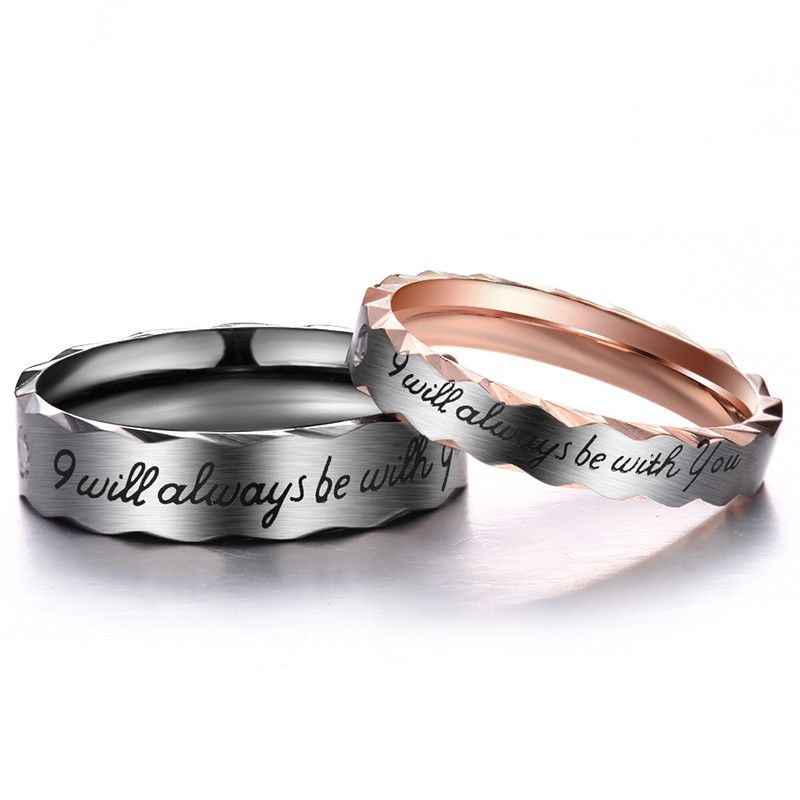 "i Will Always Be With You" Bague À La Mode En Acier Inoxydable Titane 316l CZ Pour Hommes (bague Uniquement Pour Hommes)