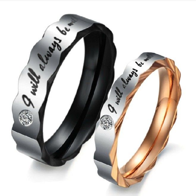 "i Will Always Be With You" Bague À La Mode En Acier Inoxydable Titane 316l CZ Pour Hommes (bague Uniquement Pour Hommes)