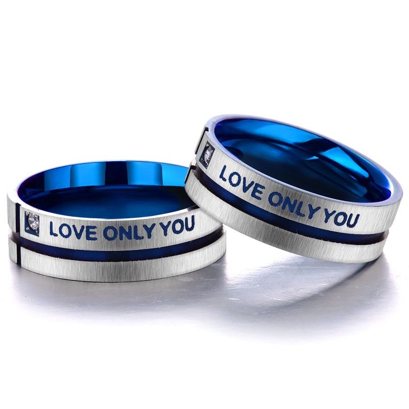 "i Will Always Be With You" Bague En Titane Pour Amoureux De La Croix Bleue Au Design Élégant Et Unique (prix Pour Une Paire)