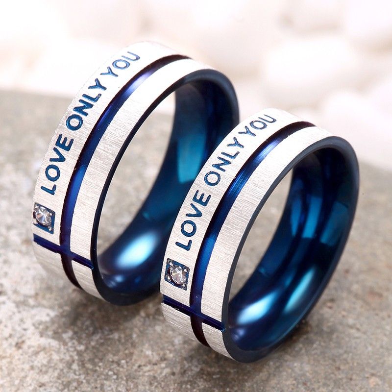 "i Will Always Be With You" Bague En Titane Pour Amoureux De La Croix Bleue Au Design Élégant Et Unique (prix Pour Une Paire)