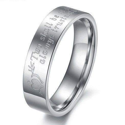 "i Will Always Be With You" Lover Rings En Acier Au Titane Gravable (prix Pour Une Paire)