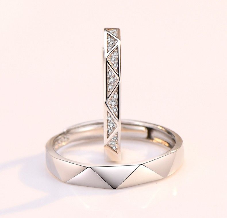 Je T'aime Plus D'une Fois S925 Anneaux De Couple Ajustables Pour Amoureux En Argent Sterling