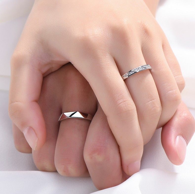 Je T'aime Plus D'une Fois S925 Anneaux De Couple Ajustables Pour Amoureux En Argent Sterling