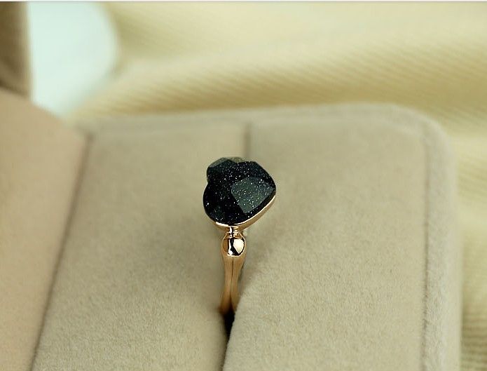 Jolie Bague De Cocktail Pour Femme Avec Coeur Noir Et Amour