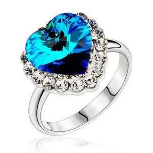 La Bague De Cocktail Pour Femme Heart Of Sea En Diamant Bleu