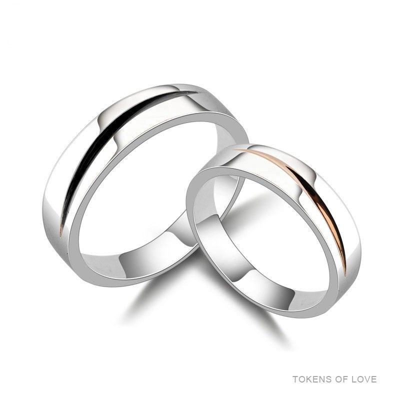 Love Bites Original Simple Design Anneaux Couple Amoureux En Argent Sterling