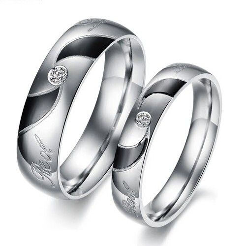 Love Of Spiral Titanium Steel Rings For Lover (prix Pour Une Paire)