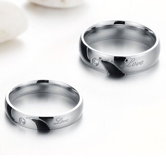 Love Of Spiral Titanium Steel Rings For Lover (prix Pour Une Paire)