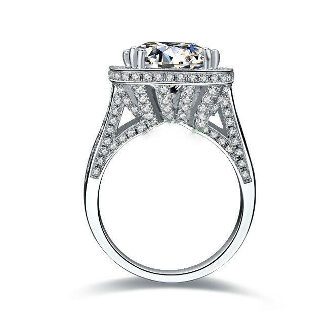 Luxueuse Bague De Dame En Argent Sterling Avec Diamant Moissanite Sona 8 Carats