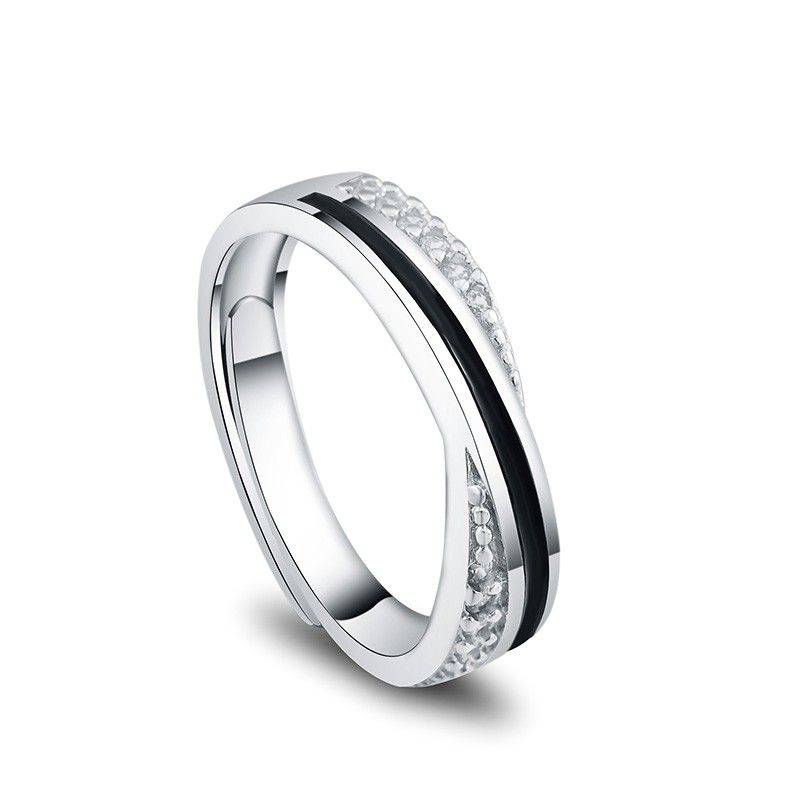 Micro Pave CZ En Argent Sterling Abrasif Pour Polir La Bague D'ouverture Des Femmes