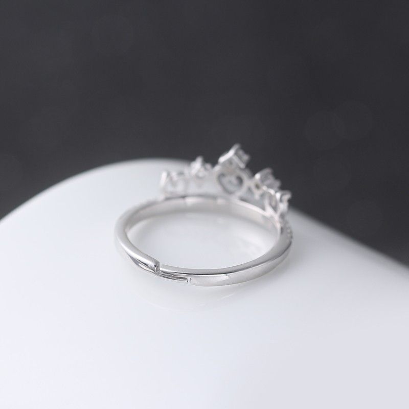 Moulures De Couronne De Mode Simple Bague De Fiançailles / Mariage En Argent Sterling 925