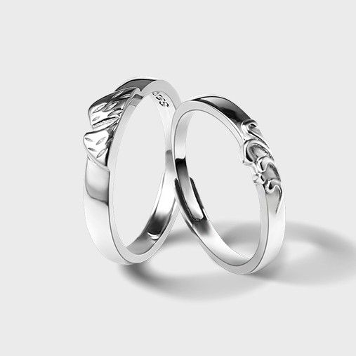 Mountain League Oath S925 Anneaux De Couple Réglables Pour Amoureux En Argent Sterling