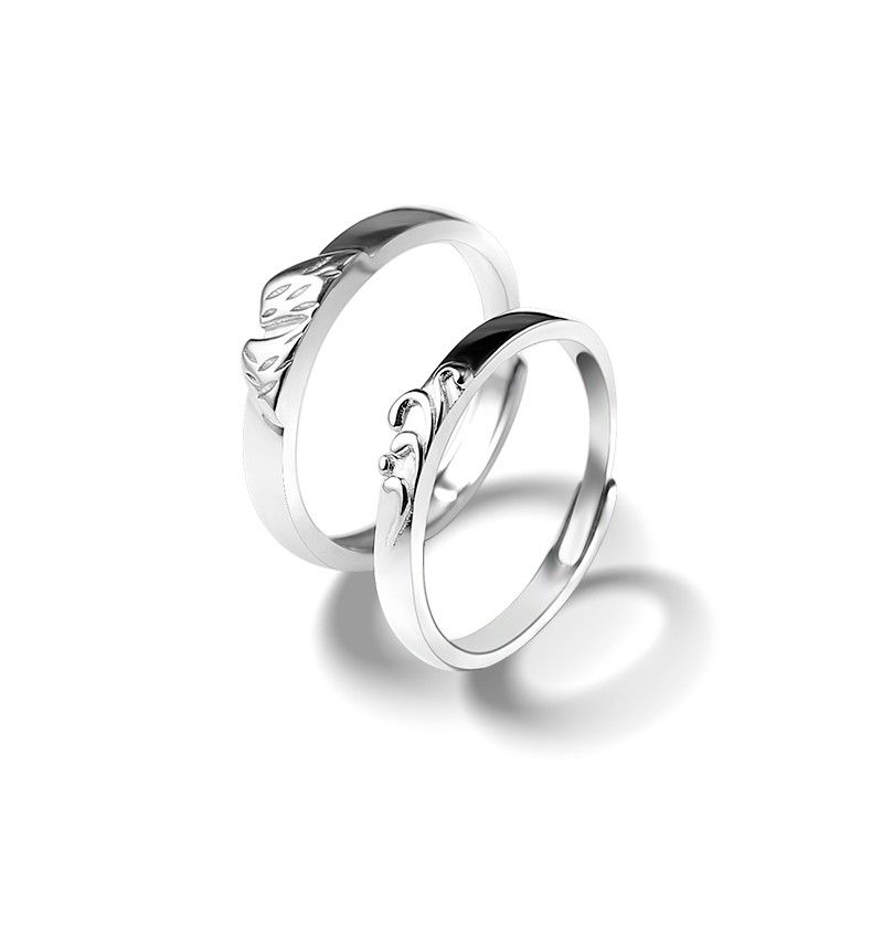 Mountain League Oath S925 Anneaux De Couple Réglables Pour Amoureux En Argent Sterling