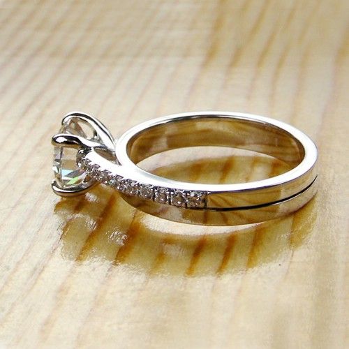 Nouvelle Arrivée 1.01 Ct 925 En Argent Sterling Platine Plaqué Zircon Cubique De Mariage / Bague De Fiançailles Pour Les Femmes