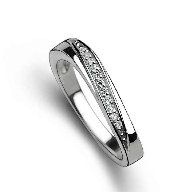 Nouvelle Bague En Argent Sterling Incrustée De Chaîne De Cristal De Mode Pour Femme