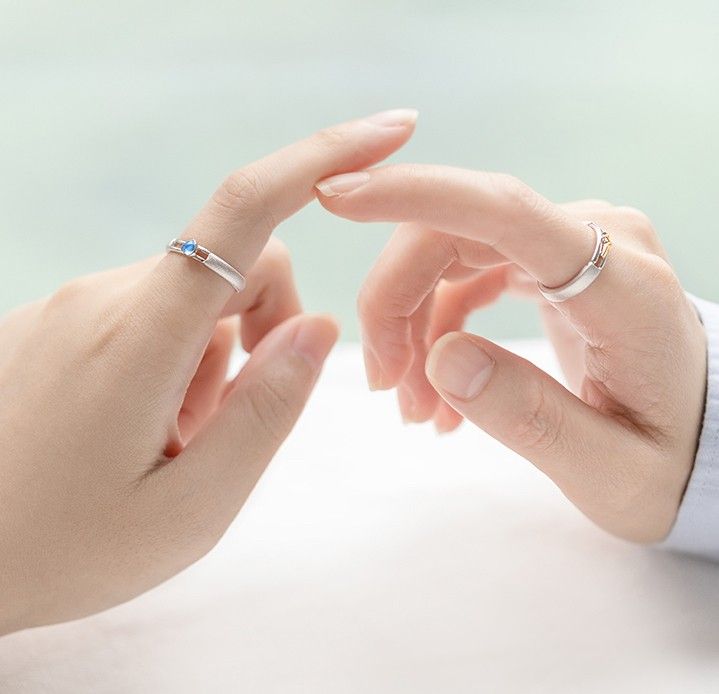 Nouvelle Bague De Couples D'hommes Et De Femmes De Personnalité Simple De Battement De Coeur