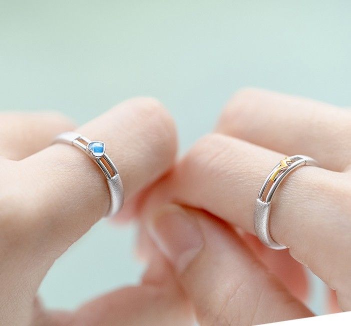 Nouvelle Bague De Couples D'hommes Et De Femmes De Personnalité Simple De Battement De Coeur