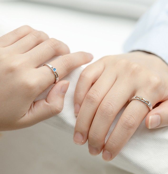 Nouvelle Bague De Couples D'hommes Et De Femmes De Personnalité Simple De Battement De Coeur