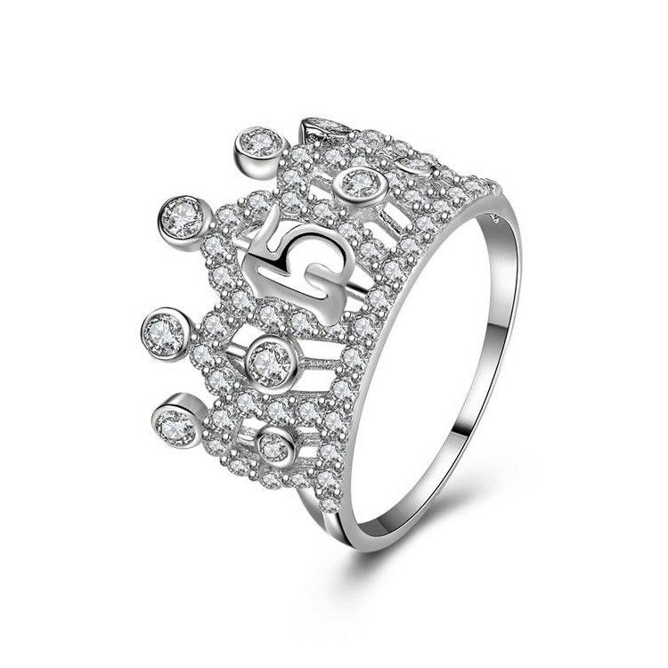 Nouvelle Bague De Couronne En Argent Sterling 925 Avec CZ