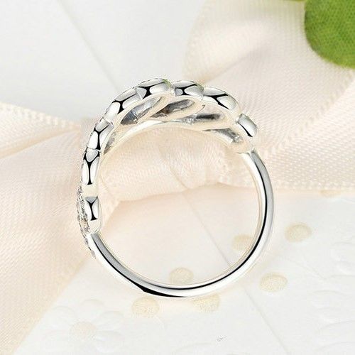 Nouvelle Bague Couronne Coeur-à-coeur En Argent Sterling S925 Incrustée De CZ