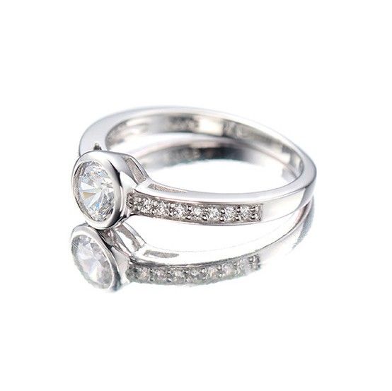 Nouvelle Bague De Fiançailles / Bague De Fiançailles / Bague De Fiançailles En Argent Incrusté D'argent S925