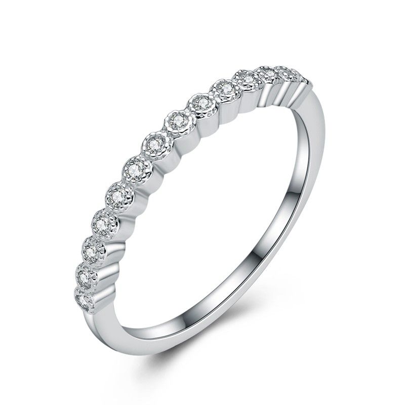 Nouvelle Bague De Fiançailles Fine En Argent Sterling 925 Avec Ligne De Mode Coréenne