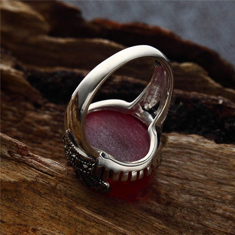 Nouvelle Offre Spéciale Bague Rétro En Argent Sterling 925 Incrusté De Pierres Précieuses