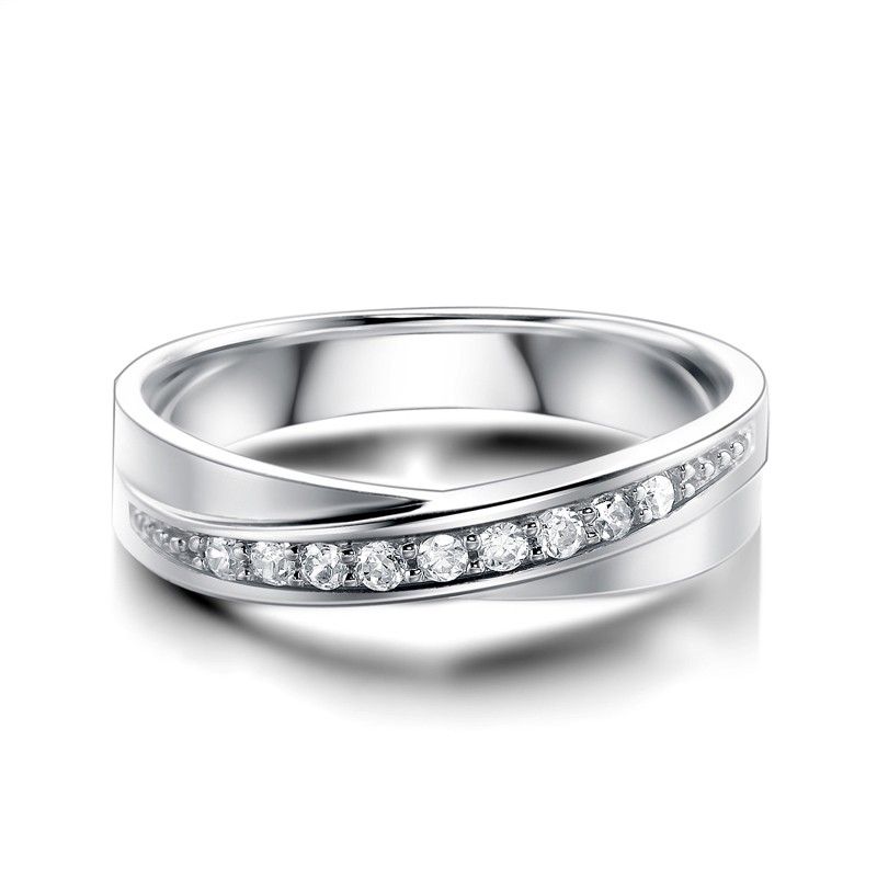 Nouvelles Bagues D'amoureux De Zircone Cubique En Argent Sterling 925