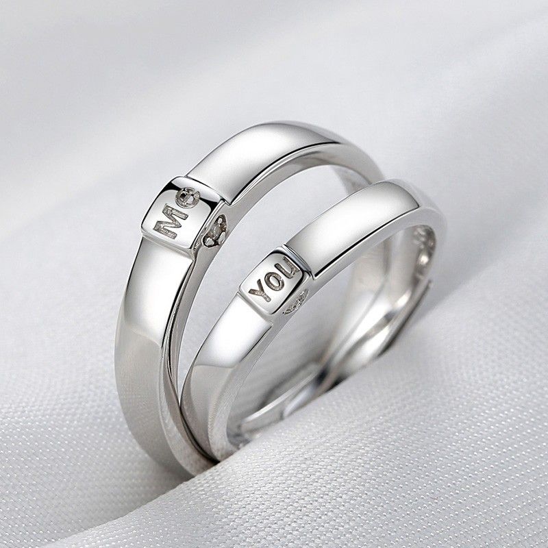 Nouvelles Bagues D'amoureux De Zircone Cubique En Argent Sterling 925 "have Mutual Affinity"