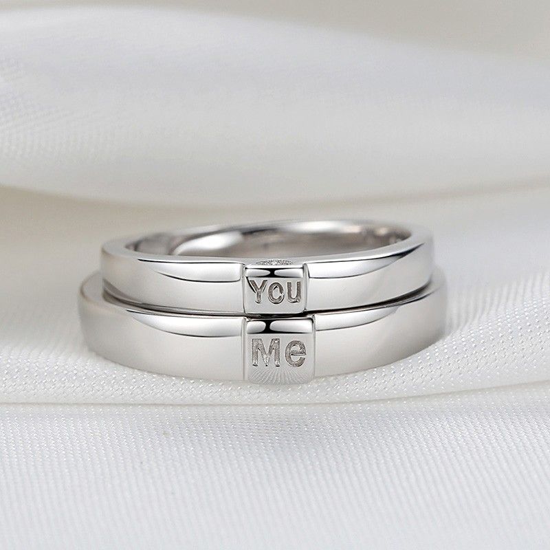 Nouvelles Bagues D'amoureux De Zircone Cubique En Argent Sterling 925 "have Mutual Affinity"