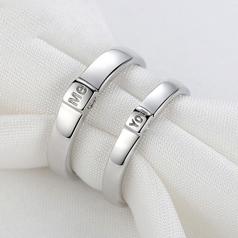 Nouvelles Bagues D'amoureux De Zircone Cubique En Argent Sterling 925 "have Mutual Affinity"