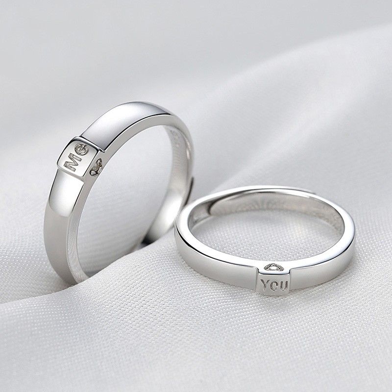 Nouvelles Bagues D'amoureux De Zircone Cubique En Argent Sterling 925 "have Mutual Affinity"