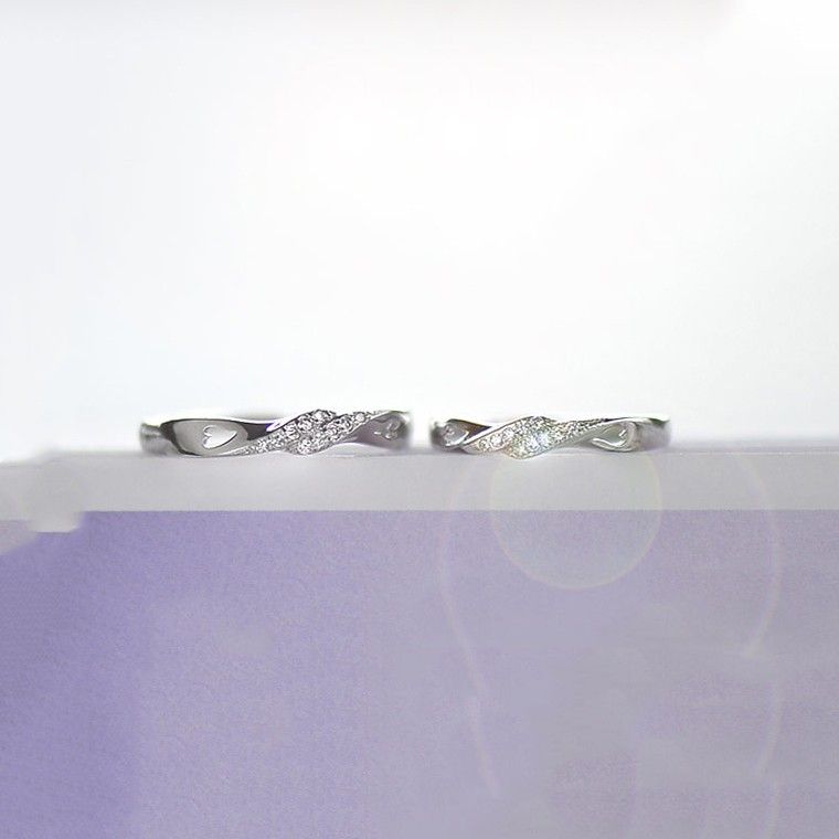 Nouvelles Bagues De Couple Créatives En Argent Sterling 925 D'affinité Mutuelle