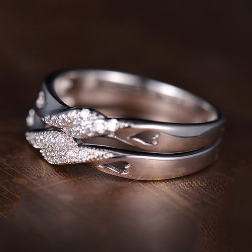 Nouvelles Bagues De Couple Créatives En Argent Sterling 925 D'affinité Mutuelle