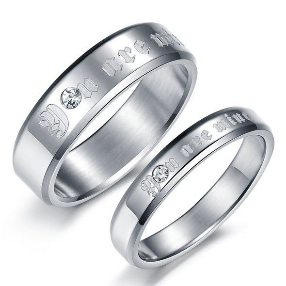 "only Love You" Lover Rings Bagues En Acier Au Titane Gravables Pour Les Couples (prix Pour Une Paire)