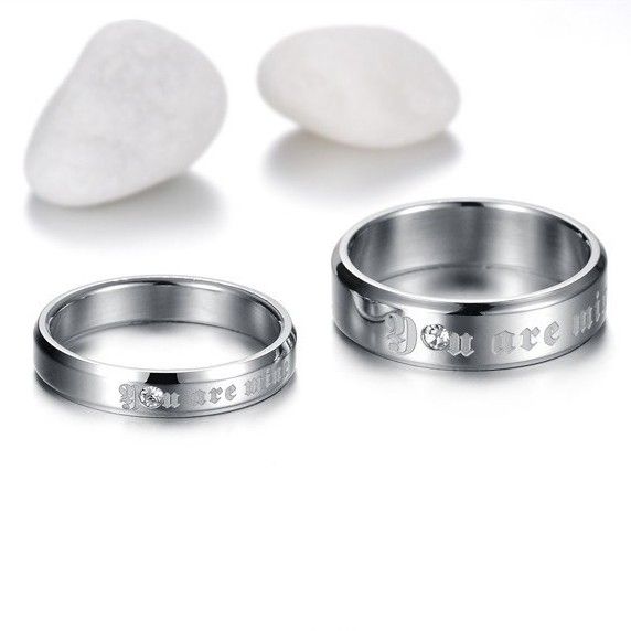 "only Love You" Lover Rings Bagues En Acier Au Titane Gravables Pour Les Couples (prix Pour Une Paire)