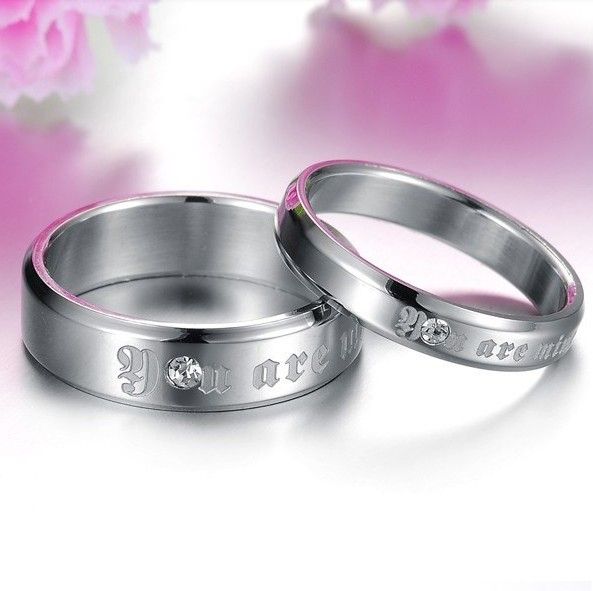 "only Love You" Lover Rings Bagues En Acier Au Titane Gravables Pour Les Couples (prix Pour Une Paire)