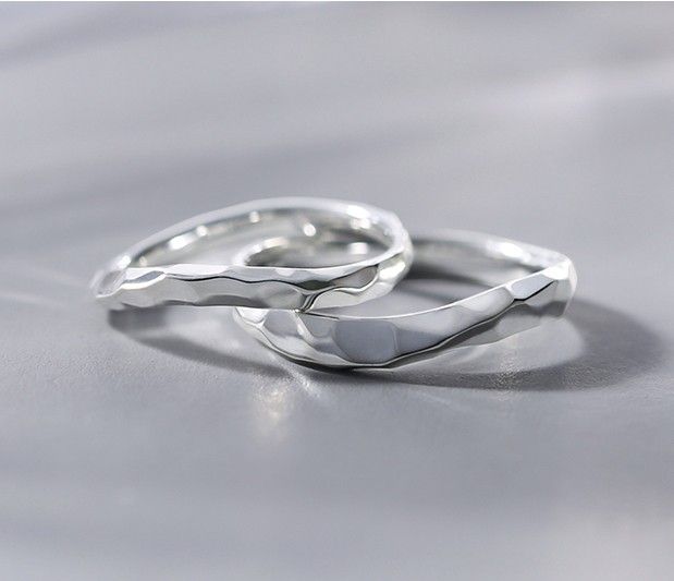 Original Propagation Dans Le Temps Design S925 Anneaux De Couple Amoureux En Argent Sterling