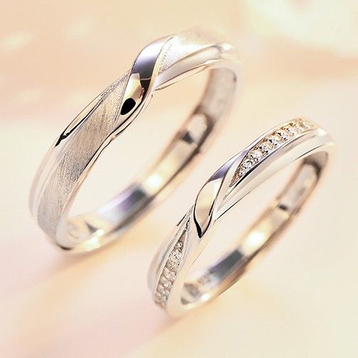 Perfect Match S925 Anneaux De Couple Réglables Pour Amoureux En Argent Sterling