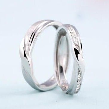 Perfect Match S925 Anneaux De Couple Réglables Pour Amoureux En Argent Sterling