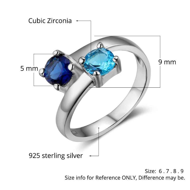 Personnalisez La Pierre De Naissance Et La Bague En Argent Sterling Gravée