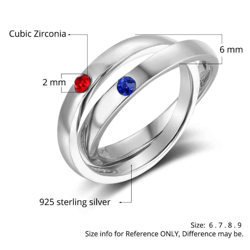 Personnalisez La Pierre De Naissance Et La Bague En Argent Sterling Gravée