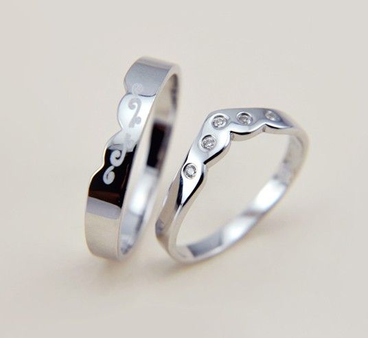 Prince Et Princesse Original Design S925 Anneaux De Couple Amoureux En Argent Sterling