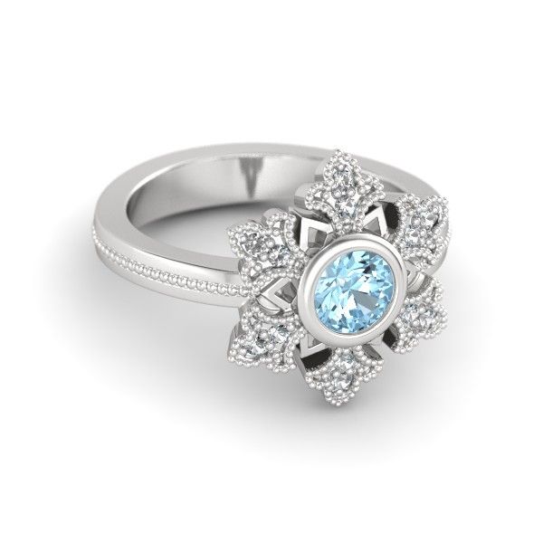 Pure Romantic S925 Bague De Fiançailles Saphir Naturel Incrusté D'argent