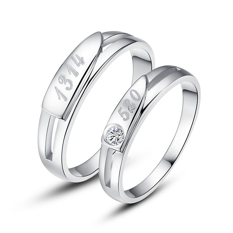 S925 Bague De Fiançailles De Mariage Gravée En Argent