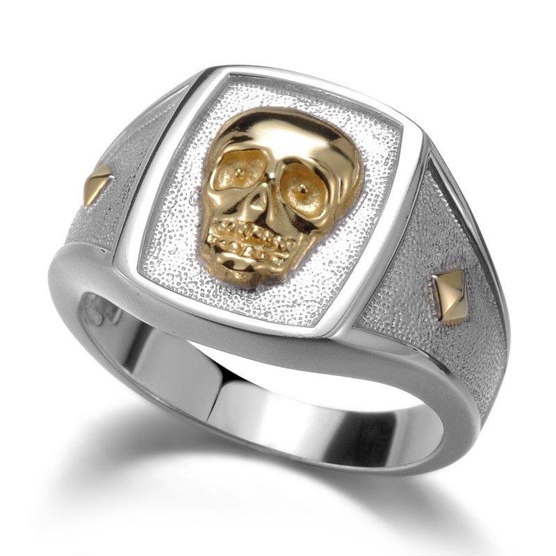 S925 Silver Skull Hommes Anneaux