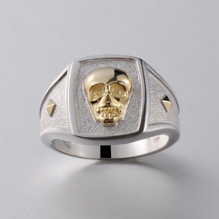 S925 Silver Skull Hommes Anneaux