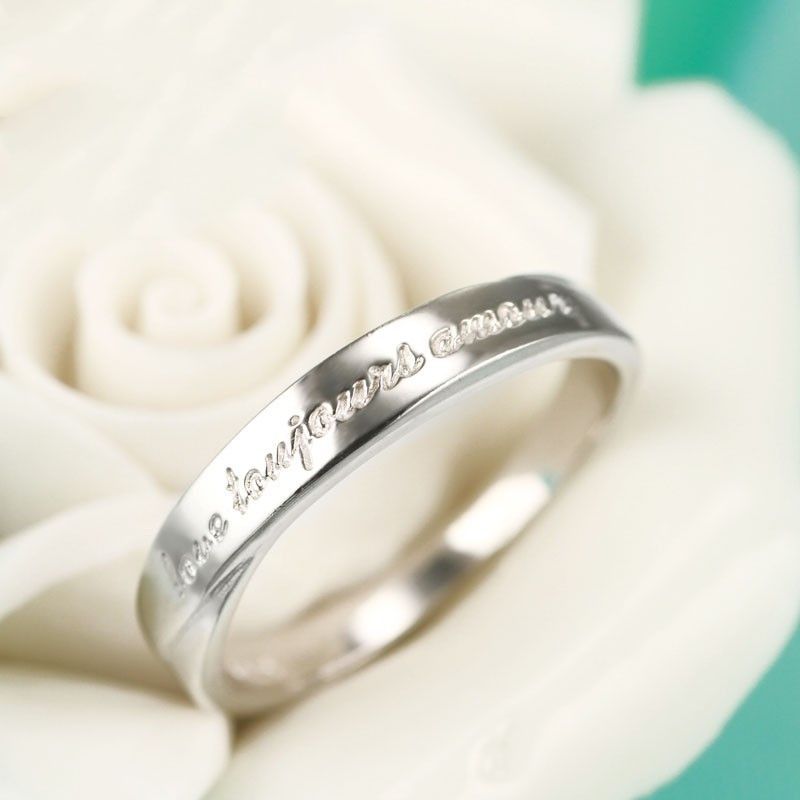 Simple Retro S925 Argent Sterling Love To Eternal Couple Anneaux