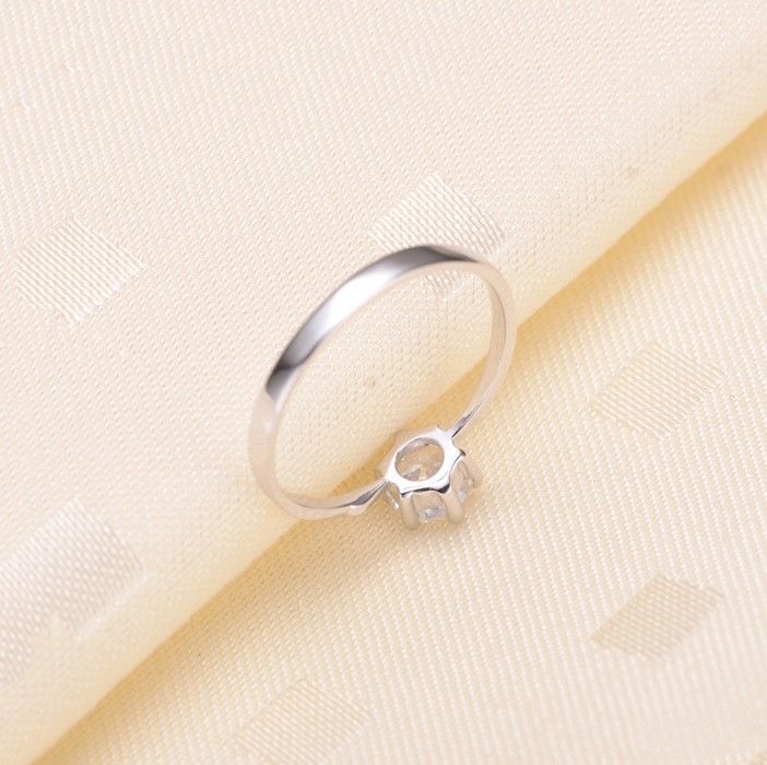 Slim Exquisite S925 Bague De Mariage / Fiançailles En Argent Sterling De Haute Qualité